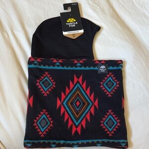 Turtle Fur Black Aztec Fleece Neck Warmer - Insulated Winter Gaiter